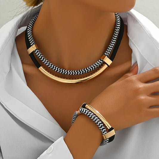 Layered Gold or Silver Plated Jewelry Set