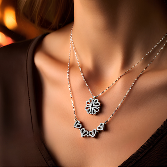 Hearts or Flower Collapsible Necklace