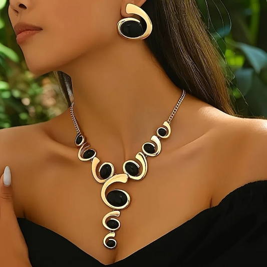 Gold or Silver Plated Acrylic Jewelry Set